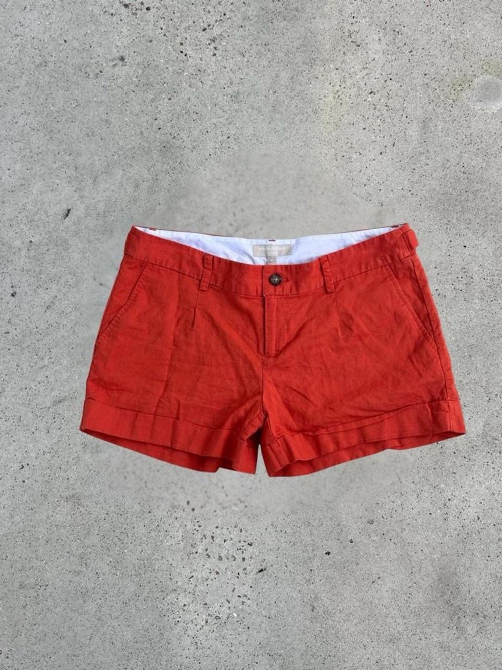 Women's orange Linen Blend Shorts